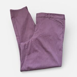 LOFT Lavender Chinos sits at waist flat‎ front ankle pants Sz 12